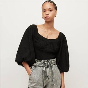 NWT All Saints Tia Square Neck Top size 10